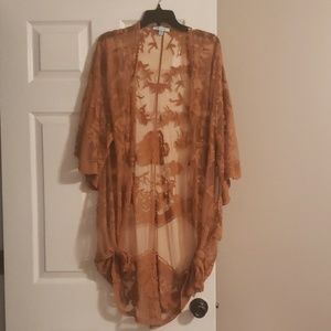 Mustard lace kimono